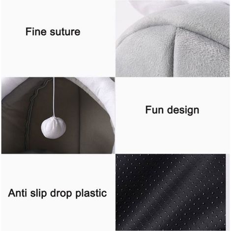 Lit niche pour chat - - Grotte avec coussin lavable - Doux - Auto-chauffant - Intérieur (1/4)