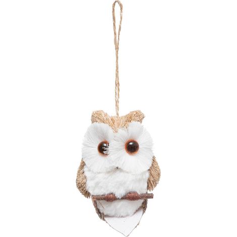 Textiler Baumschmuck Eule Fell beige 10cm - Atmosphera créateur d'intérieur