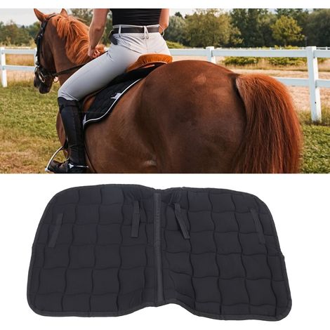 Manta para silla de montar profesional, transpirable y cómoda para caballos, equipo de equitación para entrenamiento de salto, color negro, 98 x 57 cm, materiales de primera calidad (algodón, esponja) (1/5)