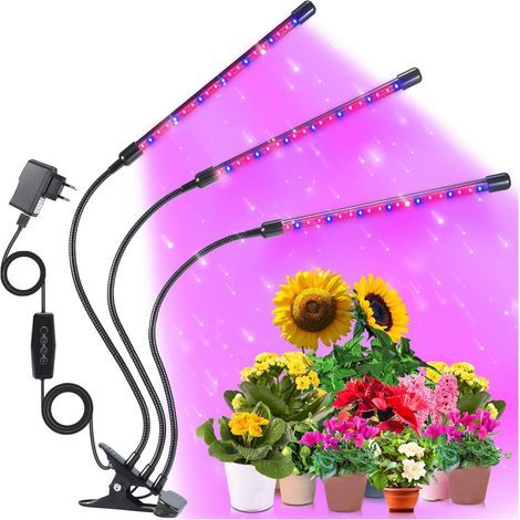 14W Grow Light - 60 Adjustable LEDs - Full Spectrum - Automatic Timer - Lighting Duration: 3h/6h/12h - 3 Lighting Modes - Dimmable (1/5)