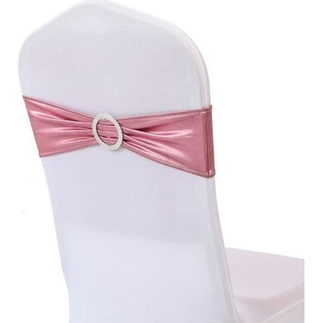 Nœuds de Chaise Extensible - Non spécifié - Poudre de rose - 10 pièces - Élasthanne - Mariage (1/4)