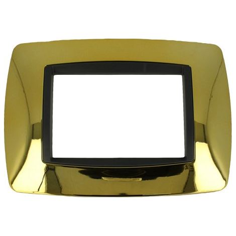 Placca Bombè Oro Lucido 503 3M Moduli Compatibile Bticino Living International (1/2)