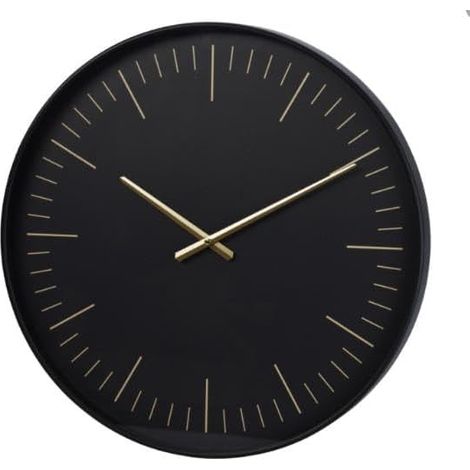 Horloge murale générique 50x4cm noir et or, horloge murale en métal élégante et simple, horloge (noire)