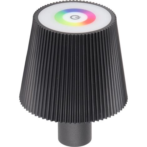 Lampe bouteille LED plissée, étanche IP54, 4 modes d'éclairage, couleurs respirantes, 2000 mAh, sans fil, veilleuse pour café, bar, maison, noir (1/5)