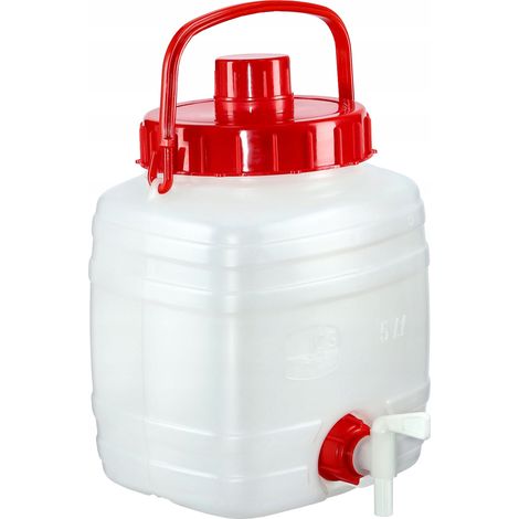 KADAX Wasserkanister, Getränkefass aus Kunststoff, 5L, Weiß (1/5)