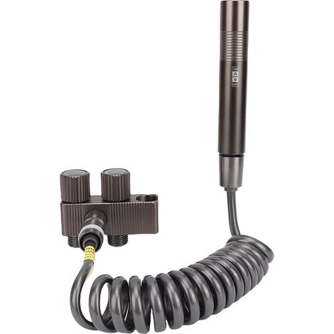 Kit de douchette bidet portable avec double vanne de contrôle, robinet de toilette multifonction en cuivre, fixation murale, noir (1/5)