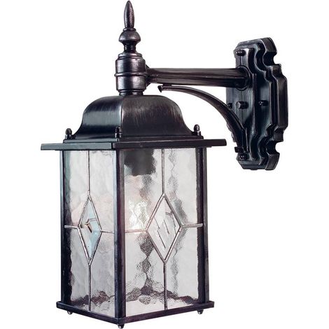 Elstead Wexford - 1 Licht Außenwandlaterne Licht Schwarz Silber IP43, E27 (1/5)
