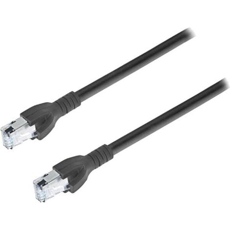 Cable reseau RJ45 male S-FTP Cat 6a noir- 1m