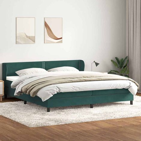 Boxspringbett mit Matratzen Dunkelgrün 180x220 cm Samt (1/5)