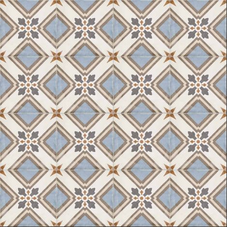 Aelle - Carrelage sol / mur effet ciment motif coloré 20x20 cm ART NOUVEAU TURIN COLOUR - Vendu par boîte de 1 m² (1/3)