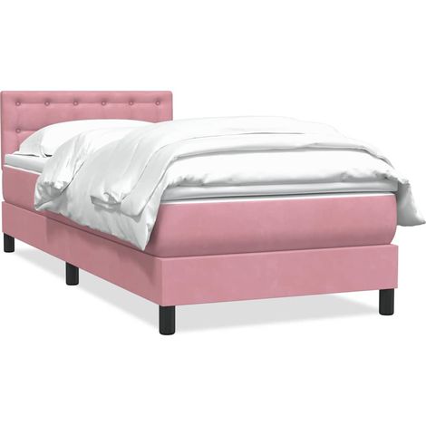 Maison Exclusive - Boxspringbett mit Matratze Rosa 80x220 cm Samt
