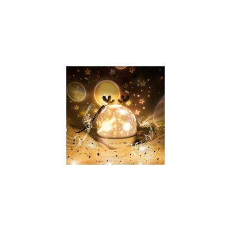 Litzee – Proiettore di stelle con telecomando – Timer rotante 30/60 min – 6 modalità colore – Ricarica USB – 8 canzoni integrate – Crezuo