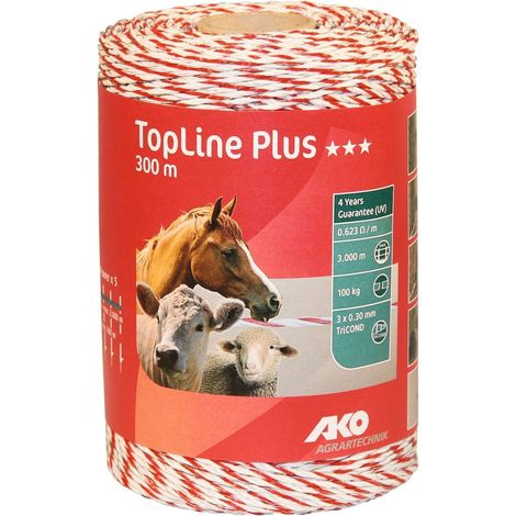 Weidezaunlitze 300m weiß/rot AKO 449119 (1/3)
