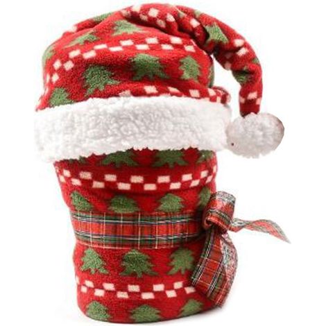 Coperta natalizia con cappello per decorazioni natalizie -Rosso (1/4)