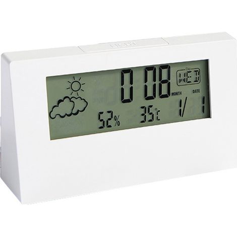 Sveglia digitale trasparente con indicazione di data, temperatura e umidità, piccola sveglia da tavolo con funzione snooze, ideale per camera da letto o ufficio.