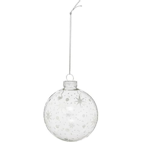 Déco Sapin Boule de Noël en Verre D 8 , XU,cm argent décor flocons - Feeric Christmas, produit qualité supérieure, durable et fiable, matériaux sélectionnés, conforme normes - KZQ