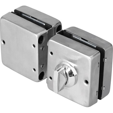 Lot de 2 verrous coulissants à bouton-poussoir, verrou de sécurité fendu en acier inoxydable résistant aux taches pour portes en verre