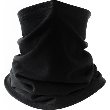 Tour de cou polaire pour moto, protection chaude pour l'hiver, masque de sport, coupe-vent, unisexe, élastique, anti-poussière, tour de cou multifonctionnel et épais pour la moto, noir (1/5)