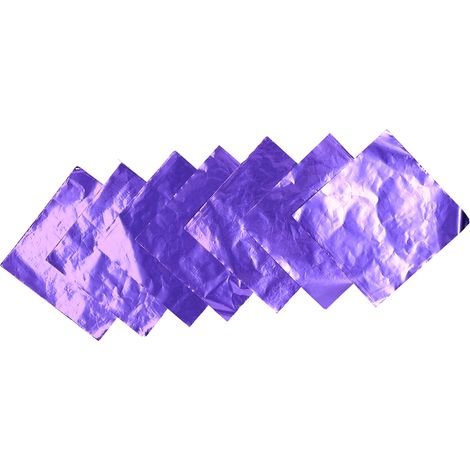 50 feuilles de papier d'emballage pour gâteaux à faire soi-même, en aluminium brillant, pour chocolats, bonbons, biscuits, violet (1/5)