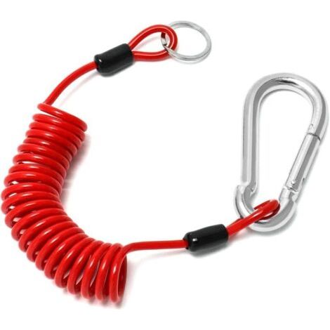 Câble de Sécurité 1.8 m pour Remorque, Frein et Remorquage d'Urgence de Camping Car Câble Spiralé (1/4)