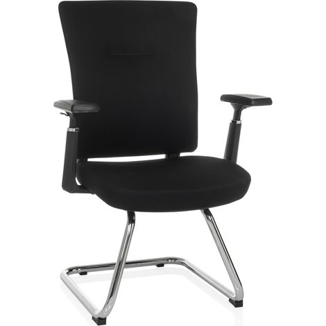 Besucherstuhl / Konferenzstuhl CAPTIVO PRO V Stoff schwarz hjh OFFICE