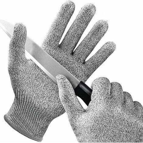 Gants Résistants Aux Coupures,1 Paires,Gants De Sécurité pour La Protection des Mains dans La Cuisine,Écaillage D'huîtres,Traitement des Filets De Poisson,Tranchage Mandoline,Découpage Vian,22cm (1/5)