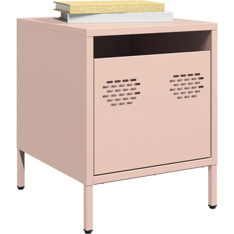 Nachttische 2 Stk. Rosa 35x39x43,5 cm Stahl
