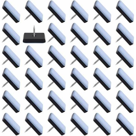 LaBlanc - Paquete de 50 deslizadores de teflón para muebles con clavos, deslizadores para sillas con clavos (25 x 25 mm)