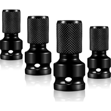4-piece 1/2-inch square to 1/4-inch impact adapter, hex adapter, female socket with aprons and sockets, socket extension kit, accessories for pneumatic and electric wrenches (1/5)