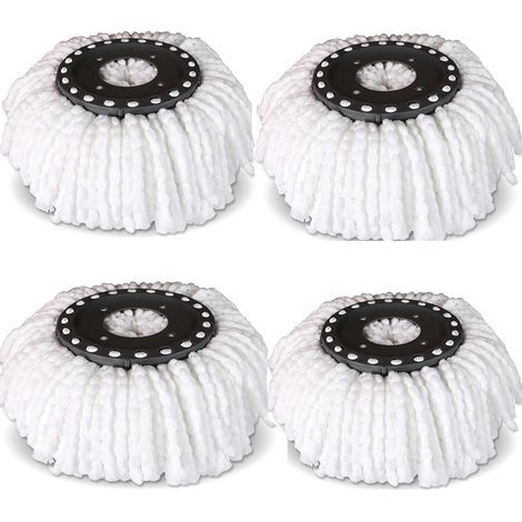 Lot de 4 têtes de rechange en microfibre pour balai magique Spin Mop à 360 ° - Tête de rechange en fibre éponge pour nettoyage du sol (1/5)