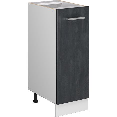 Armadio cucina dispensa alto R-Line, Calcestruzzo nero, 30 cm senza piano di lavoro, Vicco (1/4)