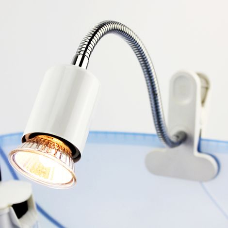 Lampada da scrivania con clip E27, confezione da 2, con interruttore, lampada flessibile E27 per letto, lampada da tavolo con clip, faretto con clip, collo di cigno regolabile a 360°