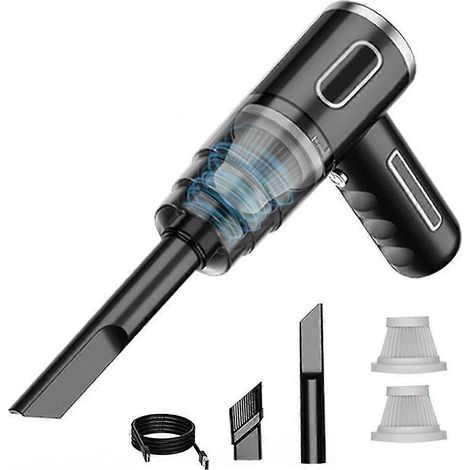 Aspirateur de voiture portable sans fil, aspirateur à main sans fil pour la maison et la voiture, mini aspirateur double usage noir (1/5)