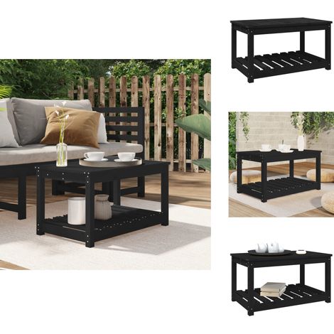 Table de jardin noir 82,5x50,5x45 cm bois massif de pin - Table De Jardin - Table Extérieure - Mobilier De Jardin - Table En Bois - Table Rustique (1/5)