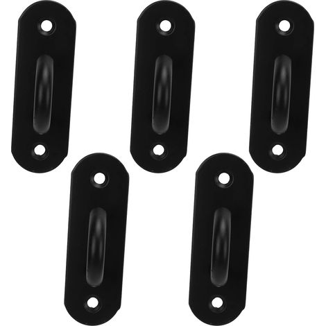 Lot de 5 supports de fixation pour plafond, en acier inoxydable noir épais, avec œillets de suspension pour balançoire. (1/5)