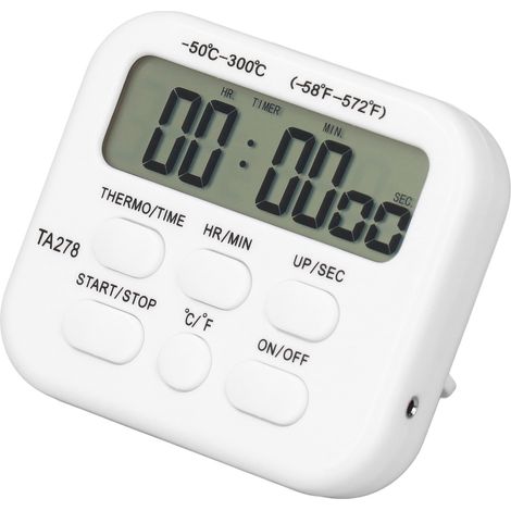 Multifunktionaler Küchentimer, Grillthermometer mit Sonde zum Kochen, Braten und Frittieren, batterielos (1/5)
