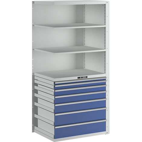 LISTA, Rayonnage à tiroirs, 3 tablettes universelles, 2