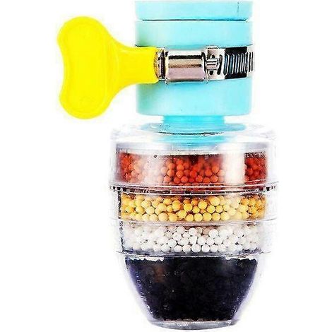 Filtre à eau monobloc pour robinet avec cartouche filtrante à charbon actif à 6 couches, compatible avec les robinets de 1/2 pouce à 3/4 pouce, cartouche filtrante remplaçable pour purificateur d'eau (1/5)