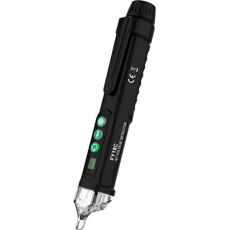 Détecteur de tension alternative avec alarme sonore et lumineuse, testeur de circuit à induction pour la détection de rupture de fil neutre ou sous tension. (1/5)