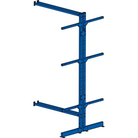BRB Anbauregal zu doppelseitigem Kragarmregal, 3 Lagerebenen Plus Fußebene, BxTxH 1030x900x1950 mm (1/2)