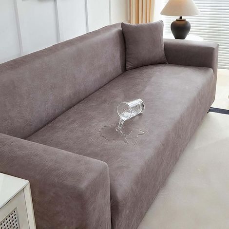 Waterproof sofa cover, all-in-one faux leather sofa cover, non-slip and washable protection for living rooms with dogs and cats, suitable for 1, 2, 3, and 4-seater sofas (1/5)