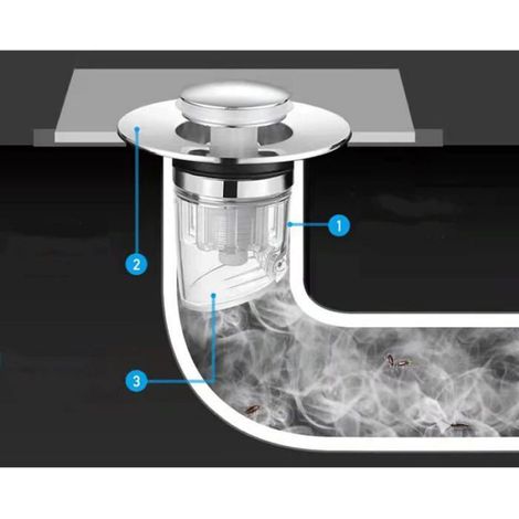Bouchon Lavabo Salle de Bain, Clapet Bonde Lavabo, Pop Up Filtre Vidange Baignoire Universel Sink Drain Plug (1/5)