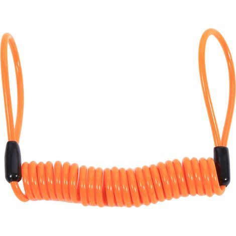 Moto Vélo Alarme Disque Verrouillage Antivol Sécurité Ressort Rappel Bobine Cble Orange (1/3)