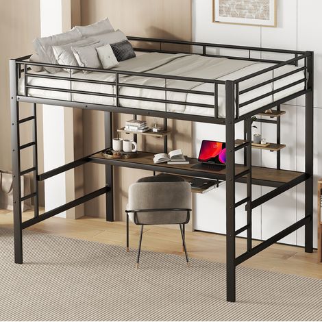 Letto a soppalco con scrivania e 2 librerie OKMYHOME (1/5)