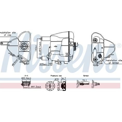 Vase d'expansion, liquide de refroidissement NISSENS 996191 MERCEDES-BENZ