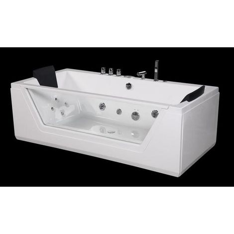 Bagno Italia Vasca da bagno Idromassaggio da 185x90 cm due posti 26 idrogetti 2 pompe riscaldatore FULL OPTIONAL