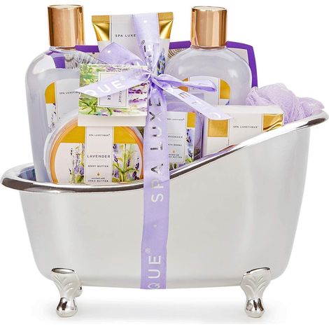 Badegeschenkset 8tlg Wellness Beauty Frauen Valentinstag Lavendel (1/5)
