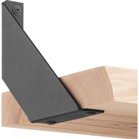 HOLZBRINK Regalträger Metall Regalhalter für Wandregal, Regalwinkel schwarz 150x150x30 mm, 4 Stück, HLR-V-150-9005