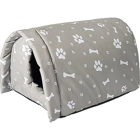 Niche extérieur pour Chat Résistante à hiver Imperméable et Chaude Maison animaux avec 42x31x28cm Gris GRIS CORBEILLE (1/5)