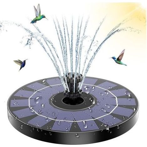 Fontaine Solaire Extérieur Flottante 3.5W Pompe Bassin Solaire avec Buse Double Couche pour Bain d'oiseau, Étang, Piscine, Patio, Décoration de Jardin (1/5)